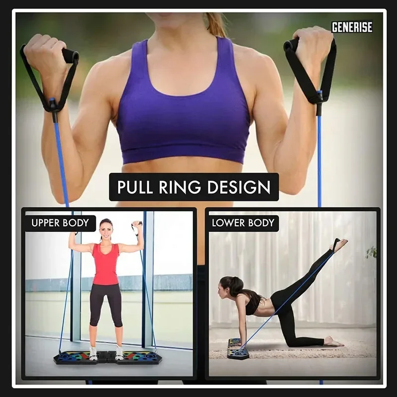 Push Up Board 21 in 1 Portable Folding Exercise Station Portable Push Up Fitness Equipment Strength Gym Training Equipment
