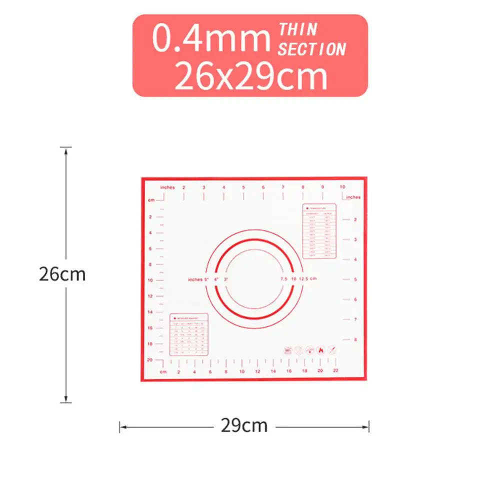 Silicone Baking Mat Pad Baking Sheet Pizza Dough Maker Pastry Kitchen Gadgets Non-Stick Rolling Dough Mat Cooking Tools Bakeware