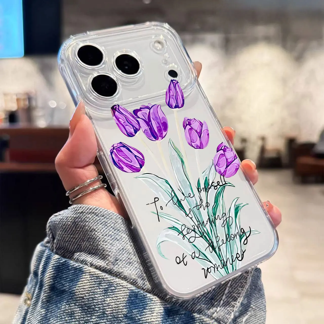 Purple Tulip Rose Flower Floral Phone Case Cover