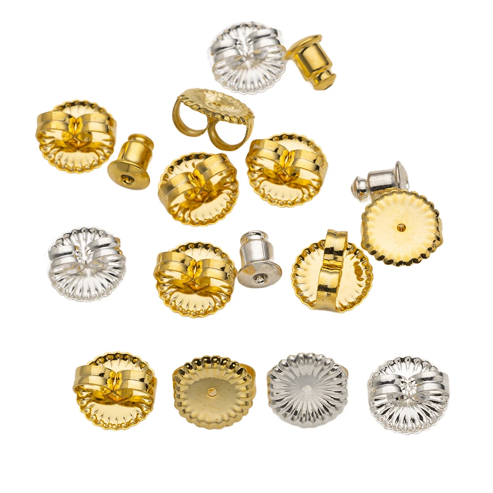 10 teile/los 925 Silber 18K Gold Überzogene Kupfer Ohrring Zurück Ohr Stecker Blockiert Kappen Stopper Für DIY Teile schmuck Machen Zubehör – Detail 1