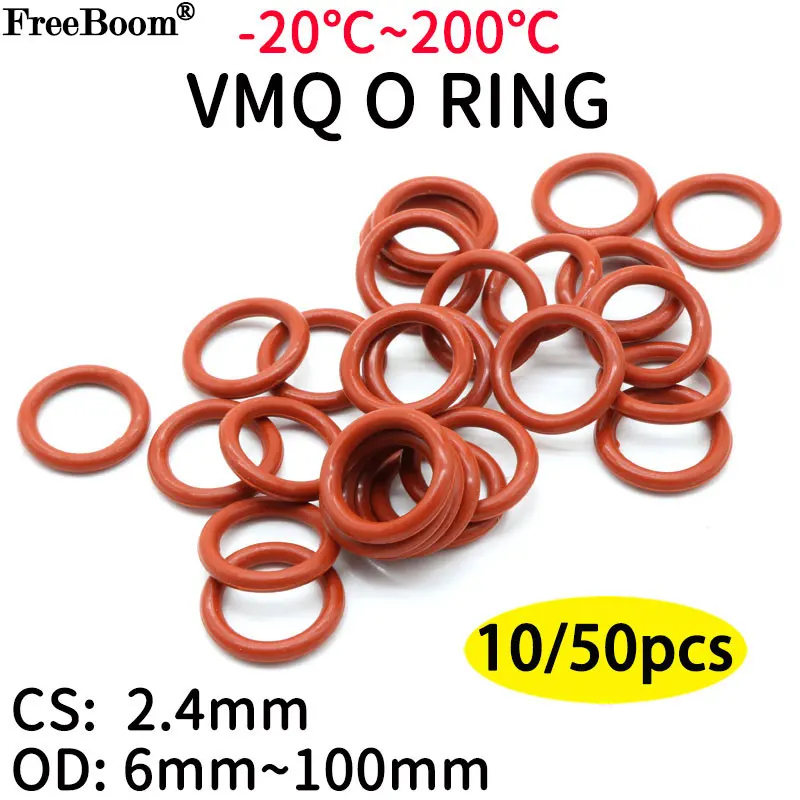 Tanio 10/50 sztuk czerwony VMQ silikonowe O pierścień sklep