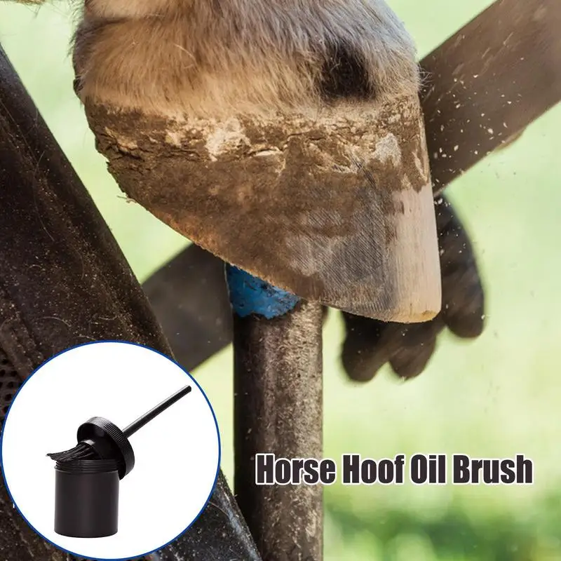 Hoof Brush With Bucket Bristles Uniform Hoof Oil Bucket Brush Horse Hoof Oil Portable Container For Zoos Horse Training 4