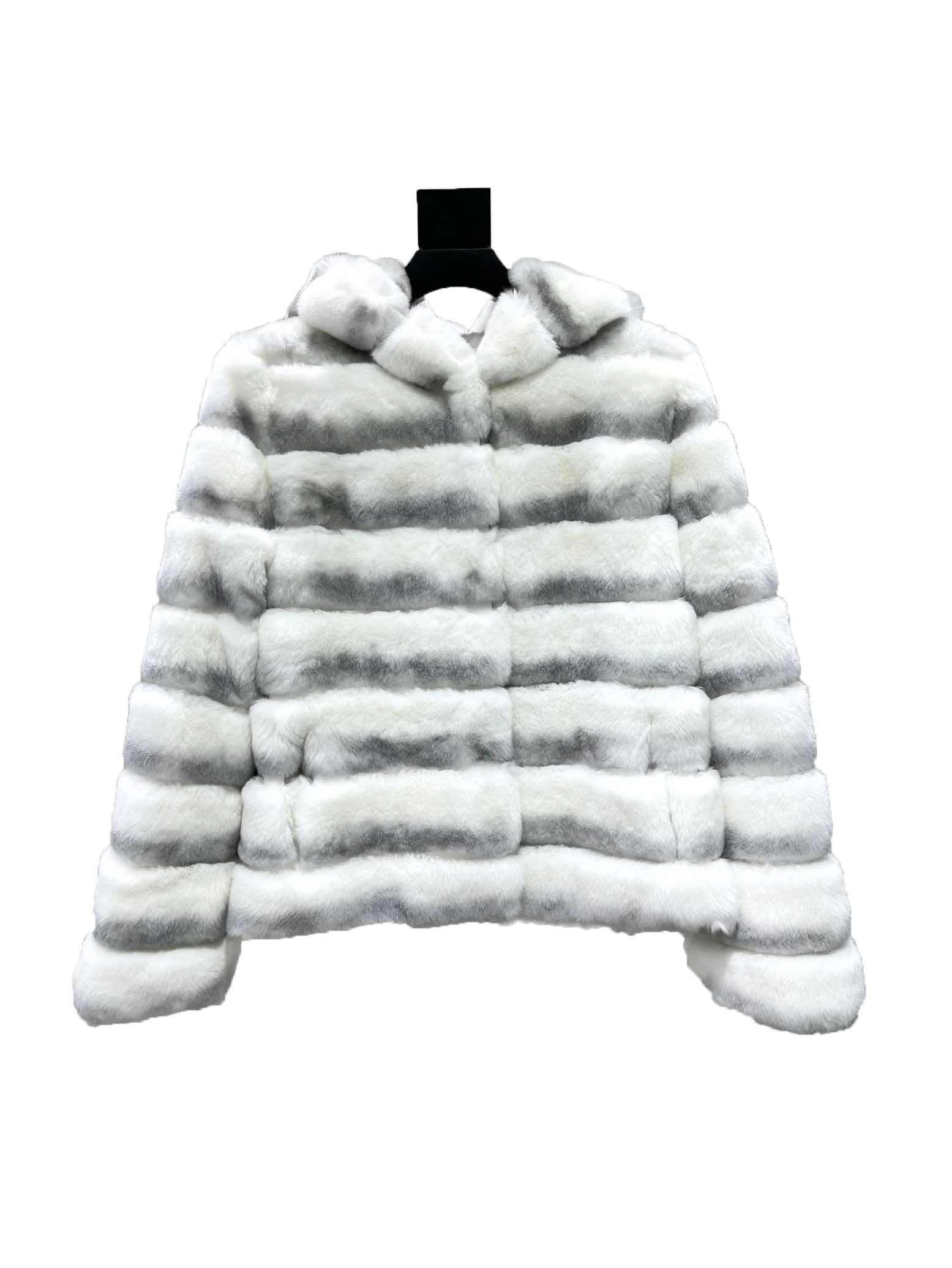 

Hooded fur fashion high-level personality temperament comfortable versatile 2024 fall and winter new 1122