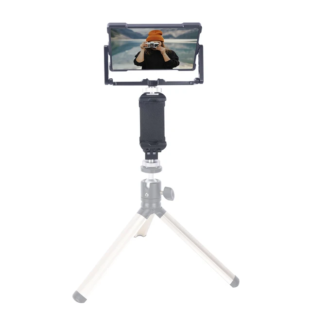 Niceyrig Vlogging Live Streaming Selfie Kit with Flip Monitor Mirror &  Smart Phone Tripod Mount Holder Clamp