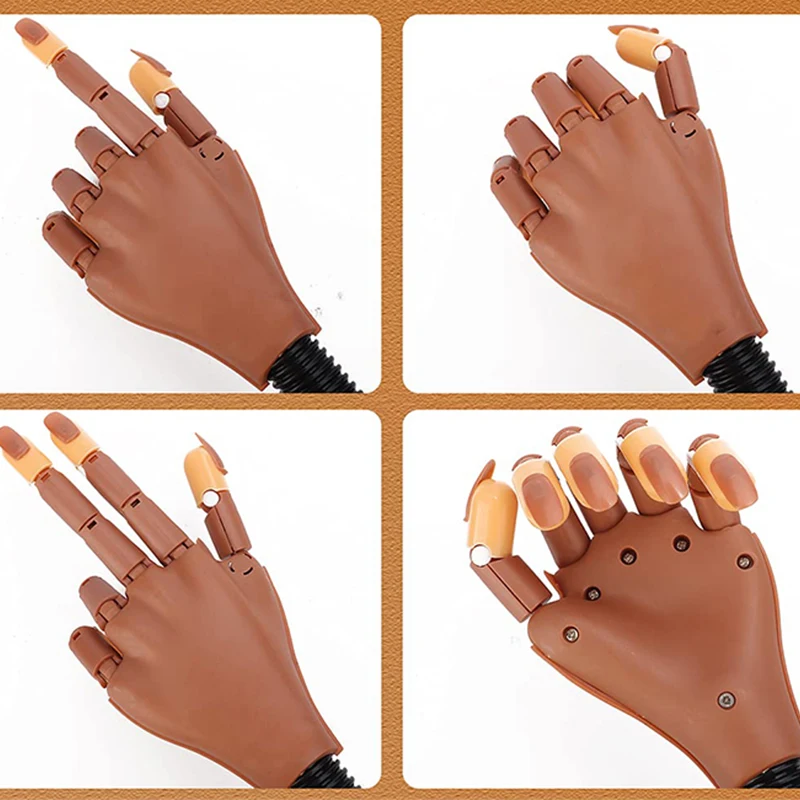 Nail Art Practice Hand Manicure Practice Finger Acrylic Nail Tips with 100pcs Fake Nails Nail Training Equipment Tools 6