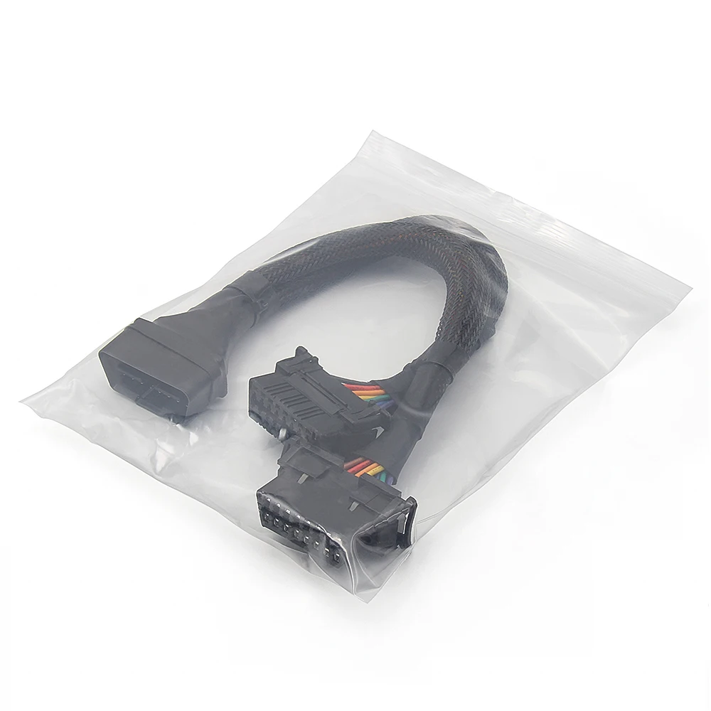 PVC OBD2 16-Pin Stecker auf Dual-Buchse Splitter-Kabel 1 IN 2 Verlängerungsadapter für ELM327 VAG Auto-Diagnosegerät – Detail 5