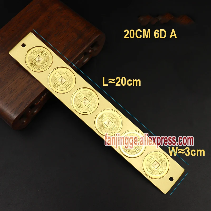 Messing Fünf Sechs Kaiser Münzen Herrscher Ornamente Lubanche Fengshui Dinglan Füße Meter Von Einrichtungs Carving Dekoration Accessori – Detail 7