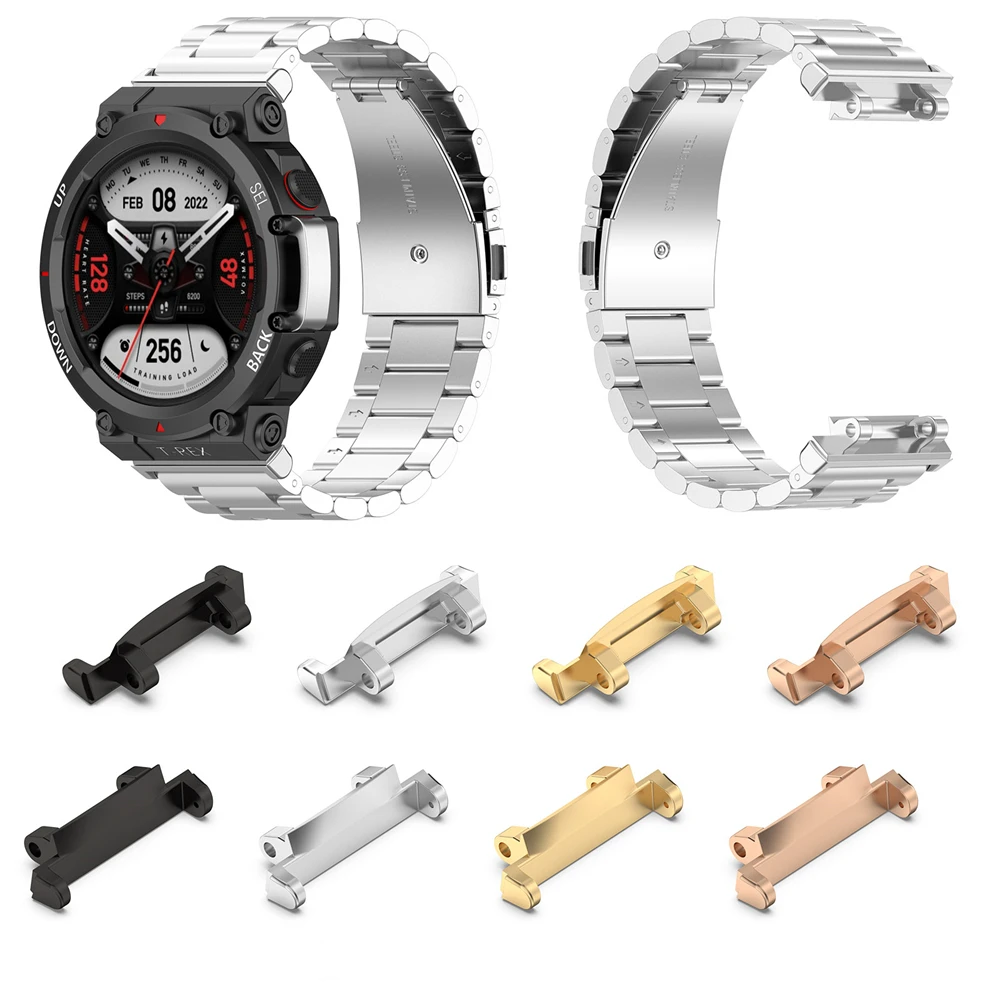 1Pair For Huami Amazfit T-Rex 2 316L Stainless Steel Connector Adapter To 22Mm Universal Watchband Strap Accessories