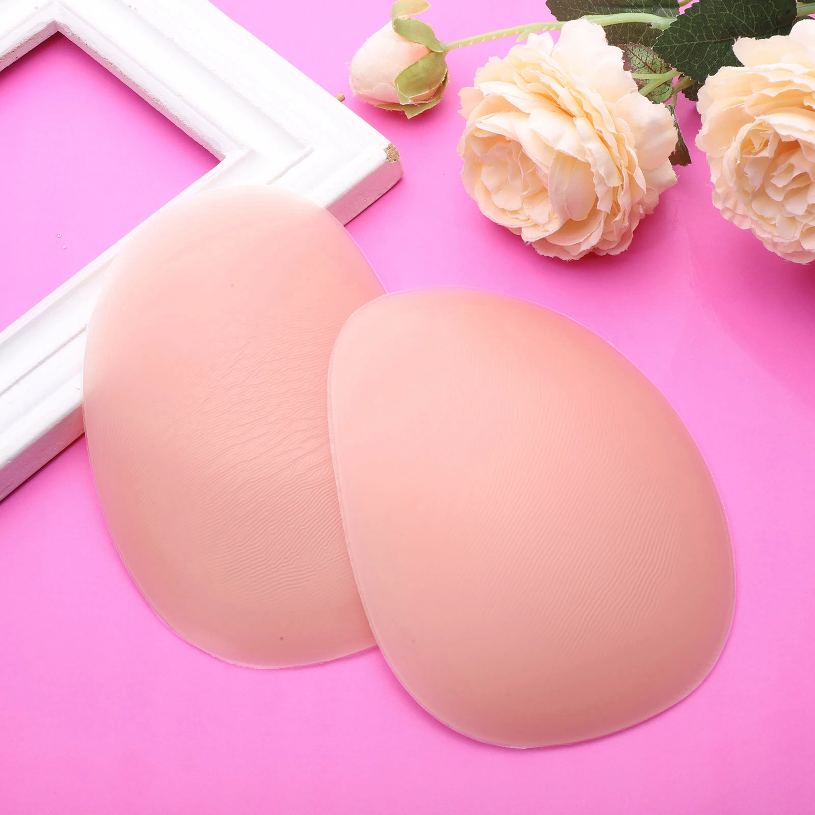 1 Pair Thin/Thick Buttocks Enhancers Inserts Silicone Butt Lifter Pads Oval Body Shaper Non-Adhesive Removable Hip Up Pads