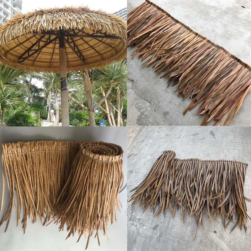 

100cm Simulation Thatch Roofing Material For Bar Outside Heat Resistant Artificial Straw Grass Homestay Pavilion Garden Decor