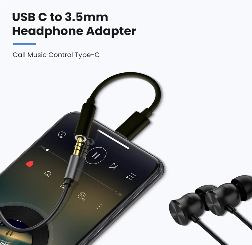 Universal USB-C to 3.5mm Audio Adapter - Headphone & Earphone Jack Converter Cable