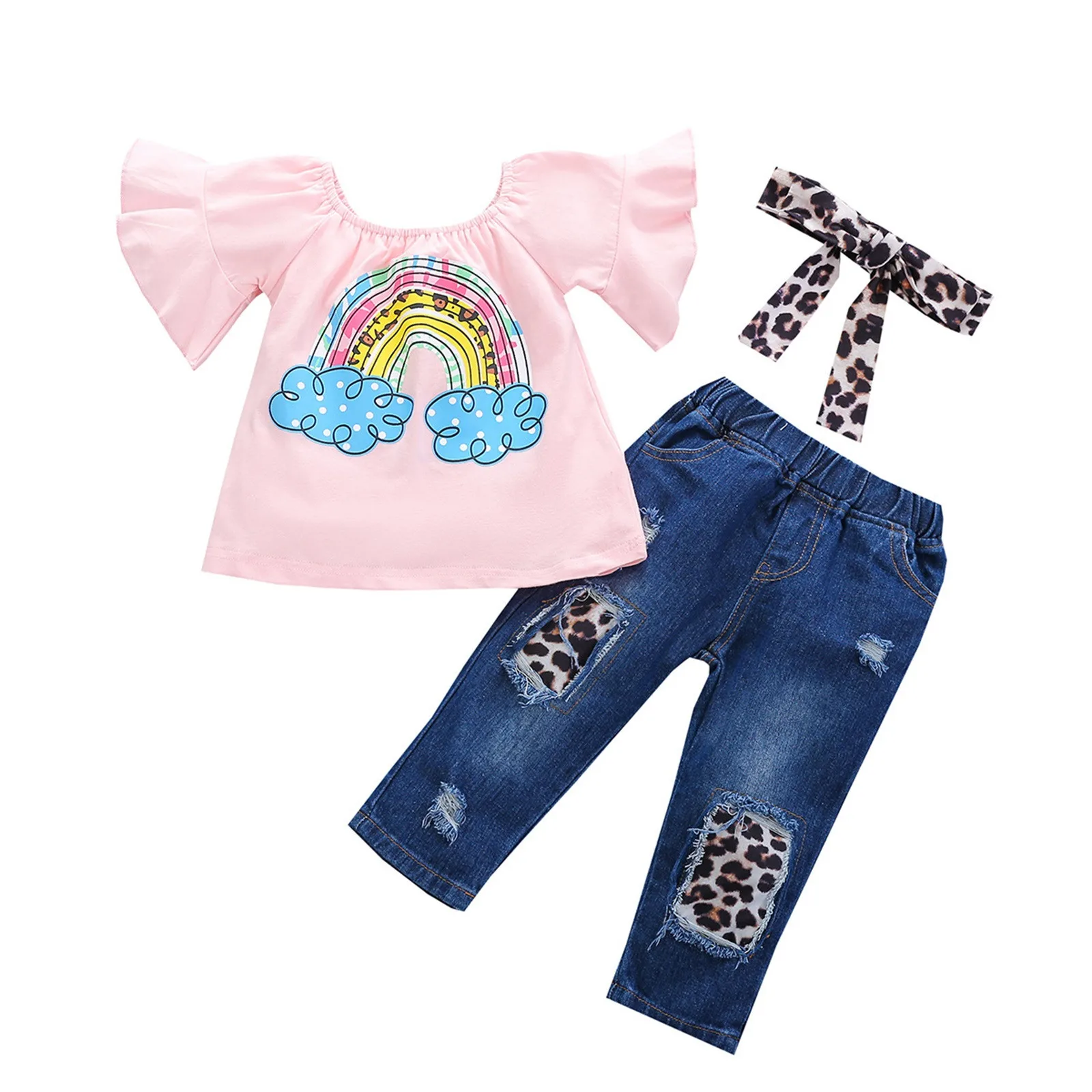 Rainbow Baby Pants Set Ruffle Girls 