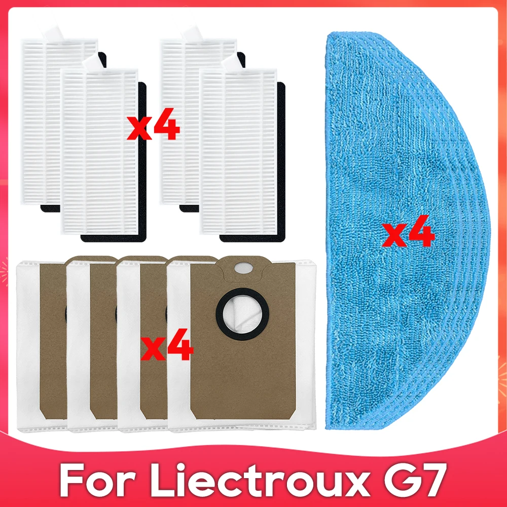 Roller Side Brush Filter Mop Dust Bag Robot Vacuum Accessory Set