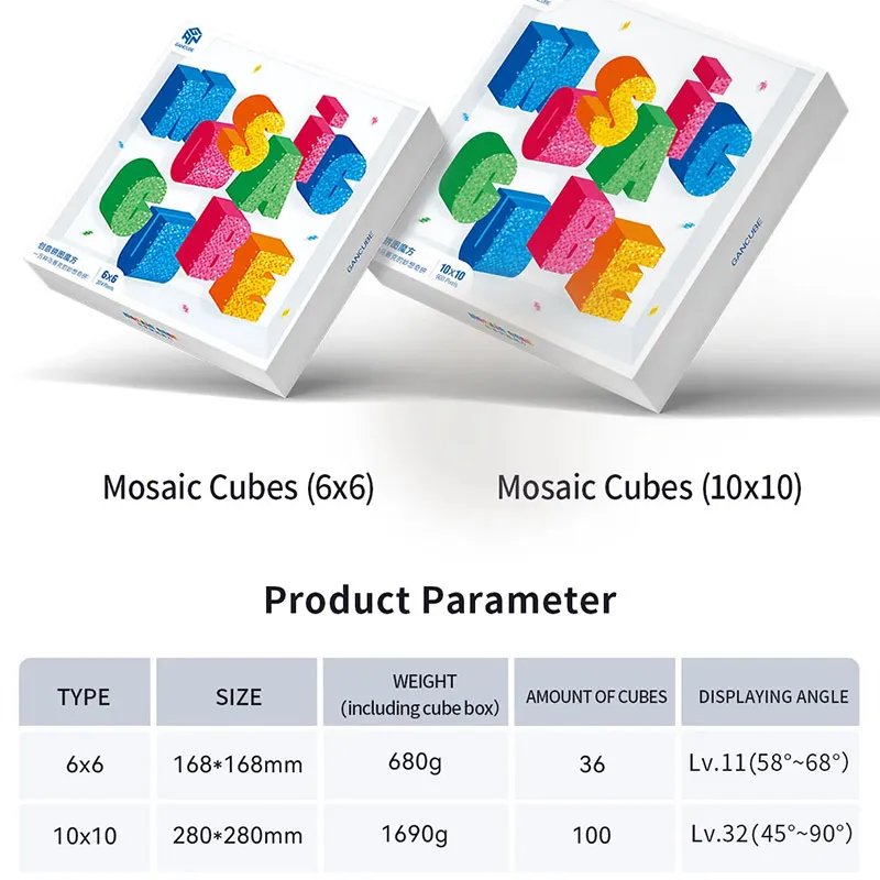 [CubeFun] Gan Mosaic Cubes 10 DIY Puzzle Magic Cube Magnetic 10x10 Creative Cube Mosaic Decorative Paintings Toys For Children 6