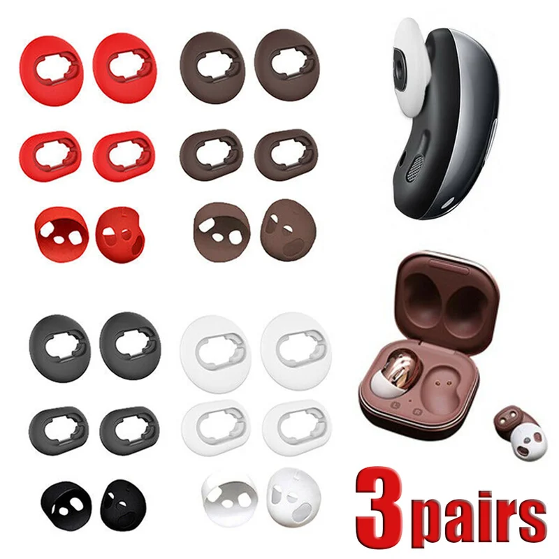 

3Pairs Headphone Cover for Samsung Galaxy Buds Live Replacement Earbud Case Soft Silicone Earplug Pad Headset Accessories