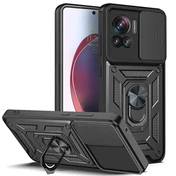 Shockproof Slide Camera Lens Holder Protective Case for Moto Edge 30 NEO (Black)