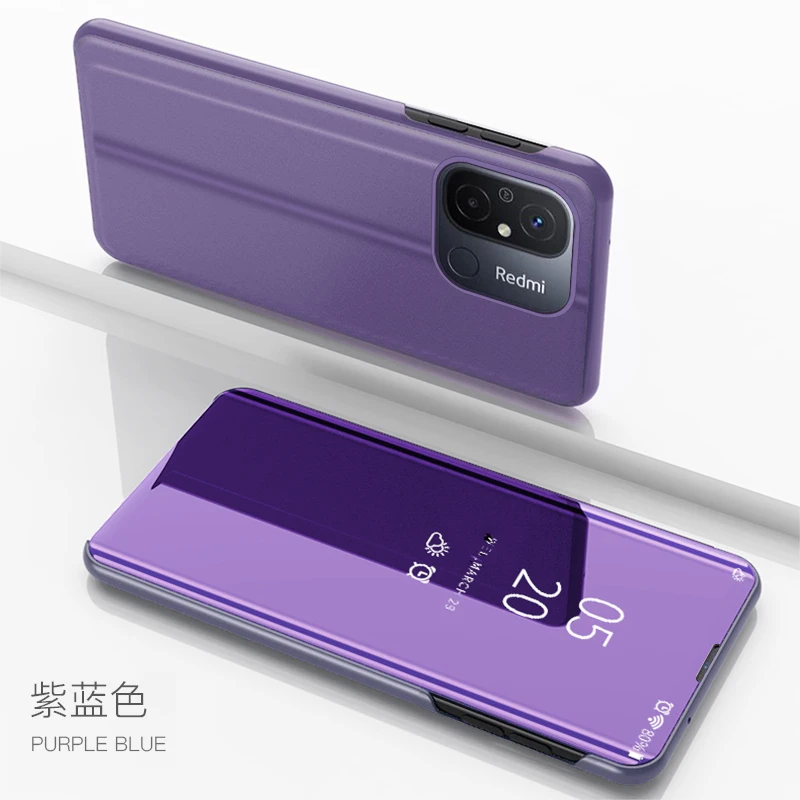 Akıllı Ayna Görünümü Manyetik Çevirme Deri Standlı Telefon Kılıfı Xiaomi Redmi 12C 12 C Redmi12C_voghion.com