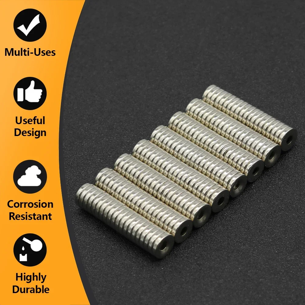 Versatile Magnetic Discs with Pre-Drilled Holes for DIY Projects and Office Use