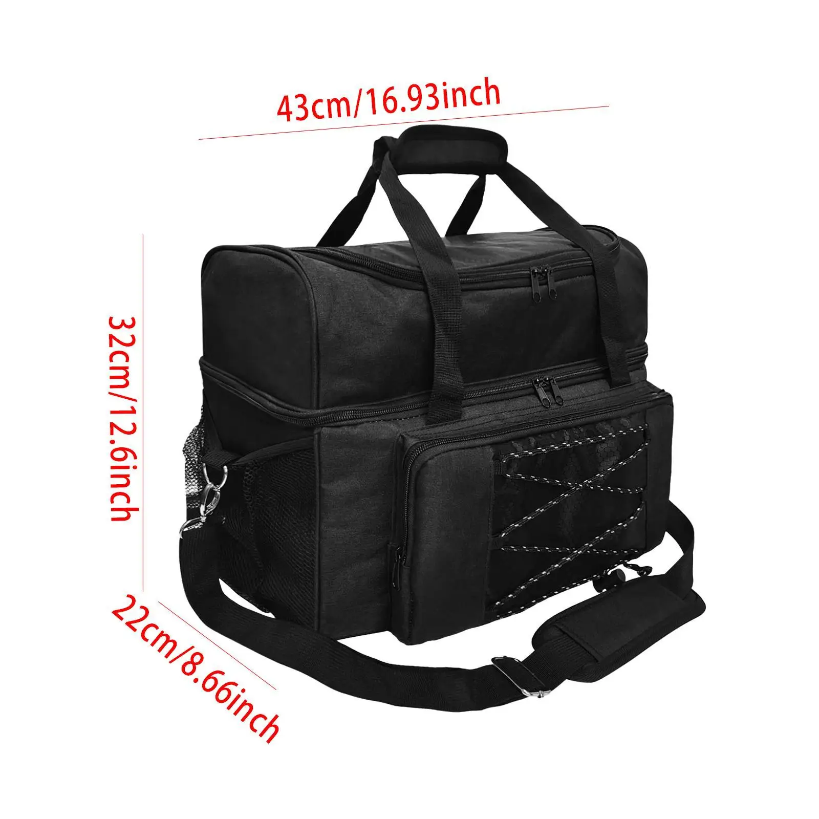 Bowling Bag for 2 Ball Portable Bowling Tote Bag with Padded Ball Holder for Double and Pair of Shoes up to Mens