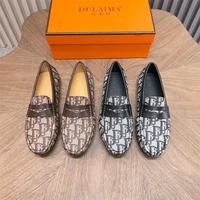 Presbyopic Lazy Driving Shoes Men's Genuine Leather Slip-On New Thick-Soled Casual Leather Shoes British Style Patent Leather Loafers for Men 1