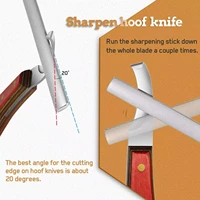 Hoof sharpener, 5-inch (approximately 12.7 cm) Farrier tool polishing rod with diamond coating, keeps horseshoe knives and cutti 1