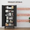 Kitchen Pantry Storage Cabinet with Doors and Adjustable Shelves, Metal ClosetMaid Food Pantry Cabinets, Freestanding Cupboard 5