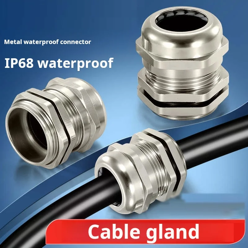 1PCS Brass Nickel Plated Metal Cable Waterproof Joint Gland 304 Stainless Steel Sealed Explosion-proof Gland Stuffing Box