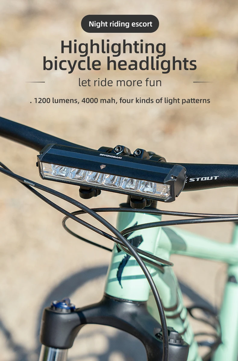 Light Bar For Bike 4 Modes 2600 Lumen Bike Headlight