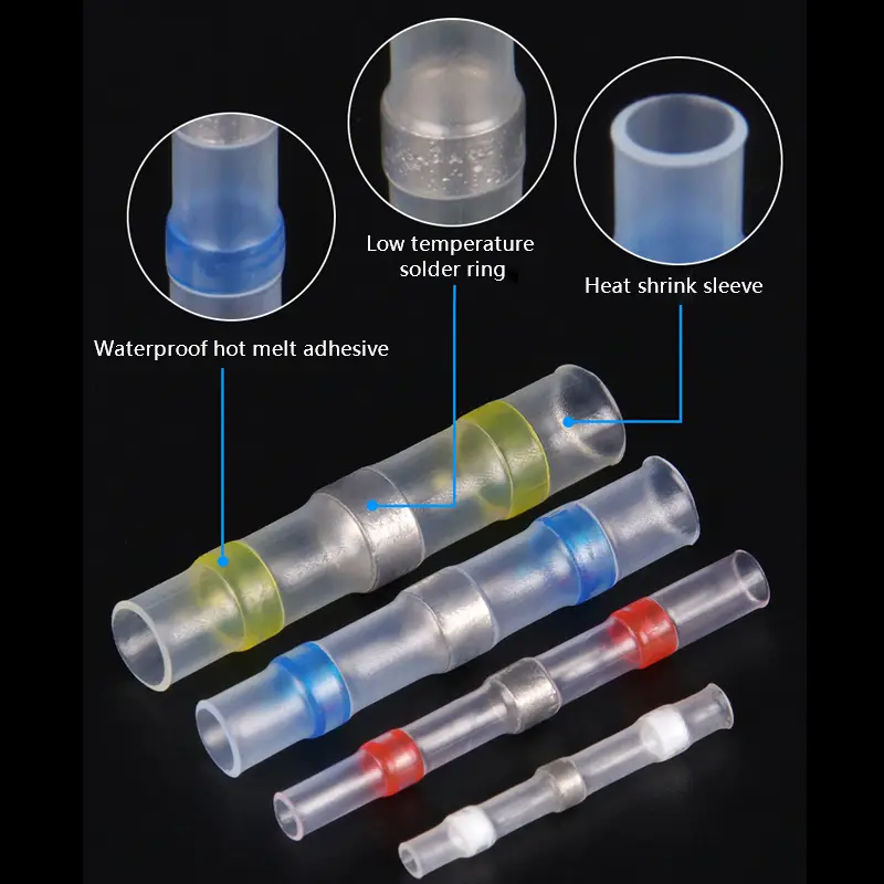 50/500Pcs Waterproof Heat Shrink Tube With Solder Insulated Electrical Wire Terminal Butt Splice Solder Electric Connector Set - Image 2