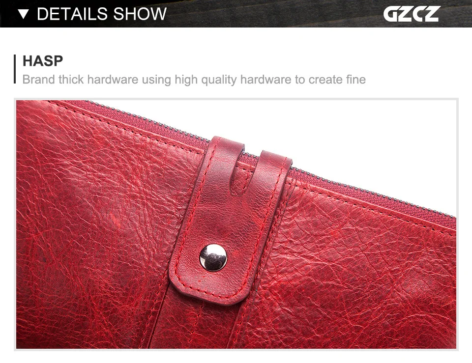 New Fashion Women Wallet 100% Genuine Leather Long Wallets Rfid Walet Red Coin Purse Card Holder Portomonee Handbag For Ladies