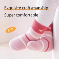 4Pairs 0-5Years Spring Autumn Newborn Toddlers Cotton Socks Baby Little Cherry Gigh-elastic New Products Princess Shoes Girl 4