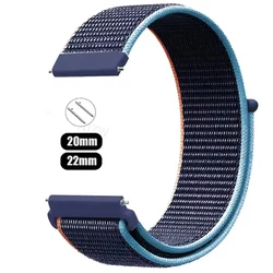 Nylon Loop Braided Sport Strap - 20mm 22mm Wave Design Bracelet - 22mm Width Band (A - Deep navy blue)