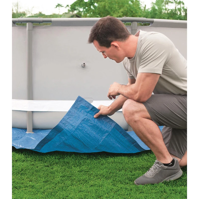 Swimming Pool Covers Genuine Thick PE Woven Tarpaulin Round Square Waterproof Rainproof Cloth Dust Cover Cushion Cloth swimming pool cover