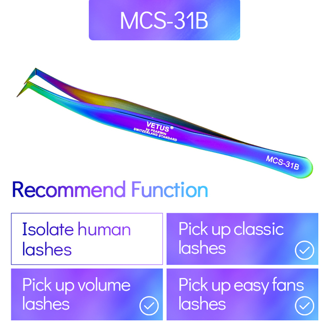 Vetus MCS All size single pack tweezers for eyelash extensions