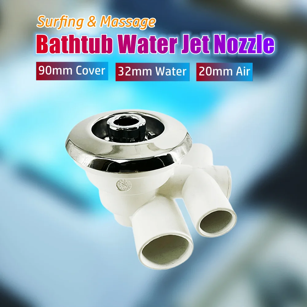 

90mm Cover 32mm Water Massage Bathtub Water Jet Nozzle Chromed PVC Straight Type Bathtub Bubble Nozzle Hot Tub Water Jet Nozzle