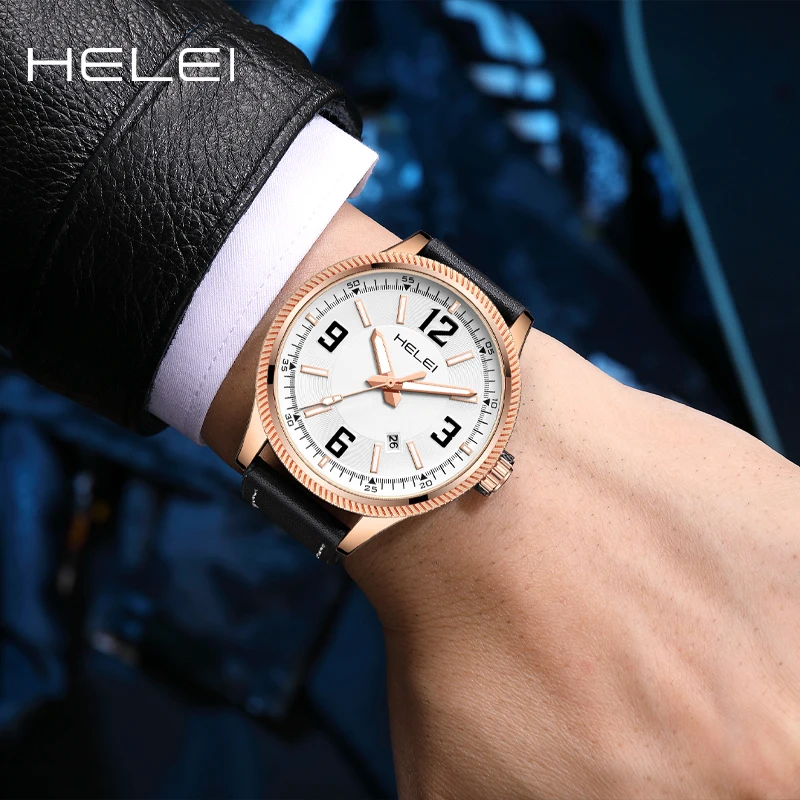HELEI2024 hot models original brand large digital dial men's quartz watch men's wristwatch clock watch waterproof men's watches