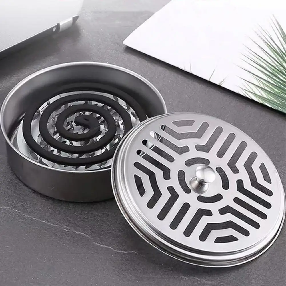 

Mosquito Coil Disk Creative Mosquito Coil Tray Hollow Design Large Capacity Mosquitoes Incense Burner Box Sawtooth