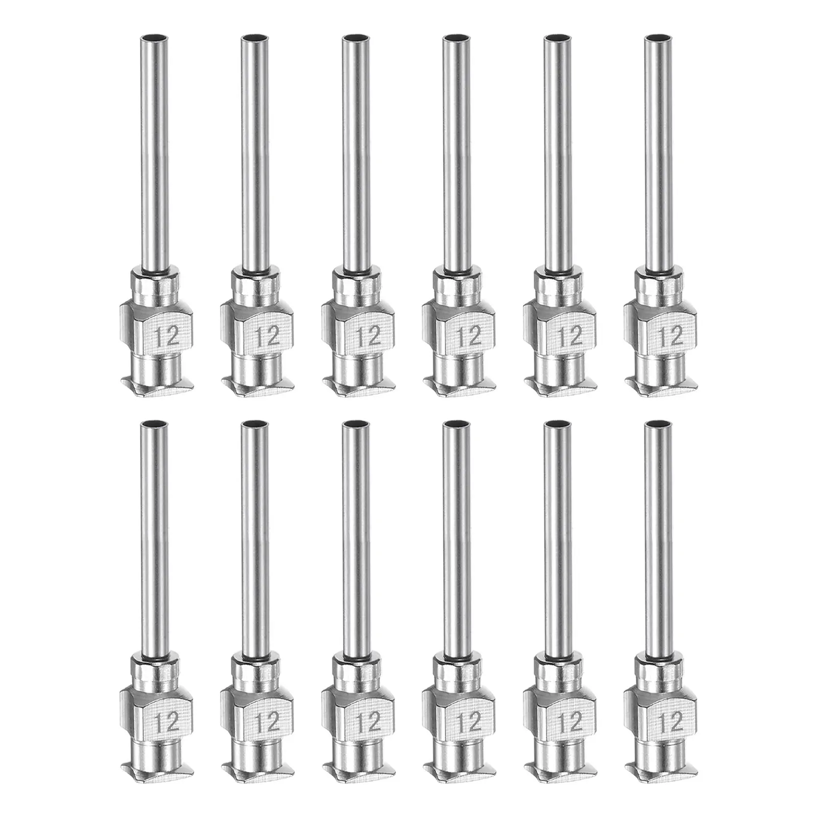 12pcs 10G 11G 12G 14G 16G 18G 20G 21G 22G 24G 25G 26G 28G 30G Stainless Steel Dispensing Needles 1" Glue Needle Tube Blunt Tip
