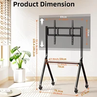 BEISHI Rolling TV Stand Mobile TV Cart with Wheels for 32"-65" TVs Heavy Duty Floor TV Stand with Storage Shelf TV Mount Stand - Image 5