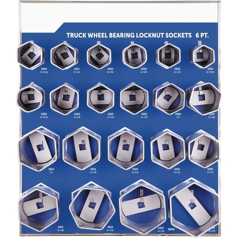 9850 6-Point Truck Wheel Bearing Locknut Socket Set with Tool Board 2