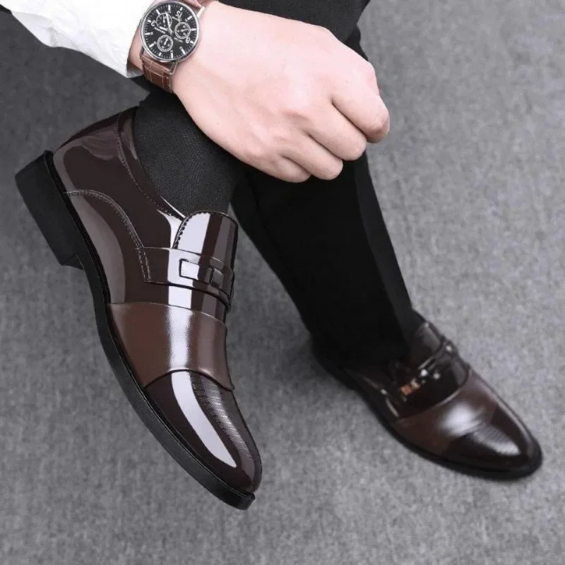

Модные деловые классические мужские туфли, официальная обувь без шнуровки, мужские строгие туфли, Высококачественная кожаная обувь для мужчин, лоферы