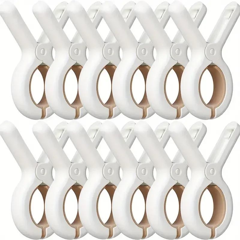 Beach Towel Clips Clothes Pegs 1/6/12Pack Plastic Clothes Pins with Strong Anti-Rust Springs Heavy Duty