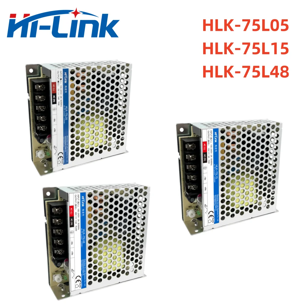 

220V to 5V 15V 48V 75W AC DC Switching Power Supply HLK-75L05 Monitor LED light box DC voltage regulator transformer