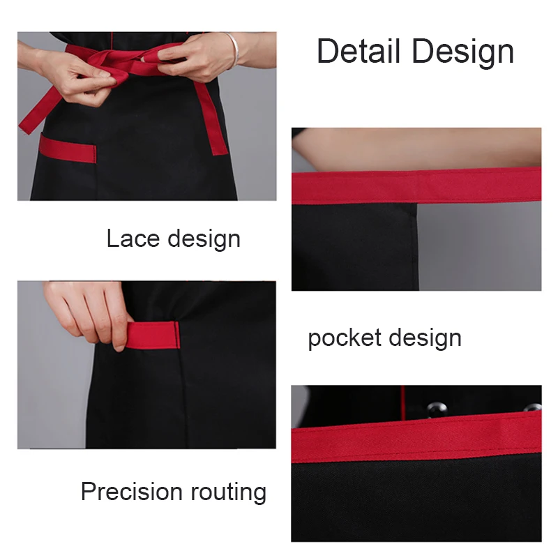 Kitchen Cooking Aprons For Woman Men Chef Work Apron For Grill Restaurant Bar Shop Cafes Waiter Work Pinafore Kitchen Supplies