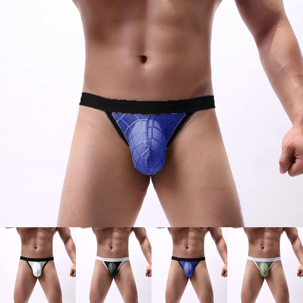 

Men Mesh Low Waist Sexy Breathable Bulge Pouch G-String Thong Bikini Briefs Underwear Panties Swimwear Beachwear