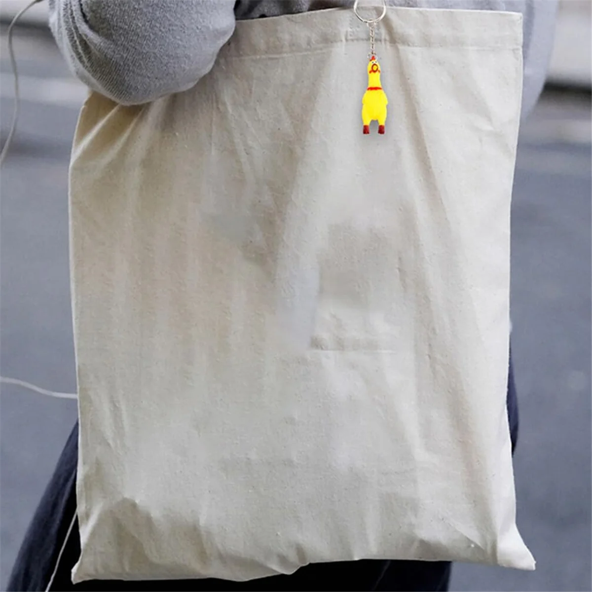 Portachiavi A Forma Di Gallina Urlante – Giocattolo In Gomma Squeeze, Cigola Se Premuto, Accessorio Per Chiavi, Borsa E Telefono