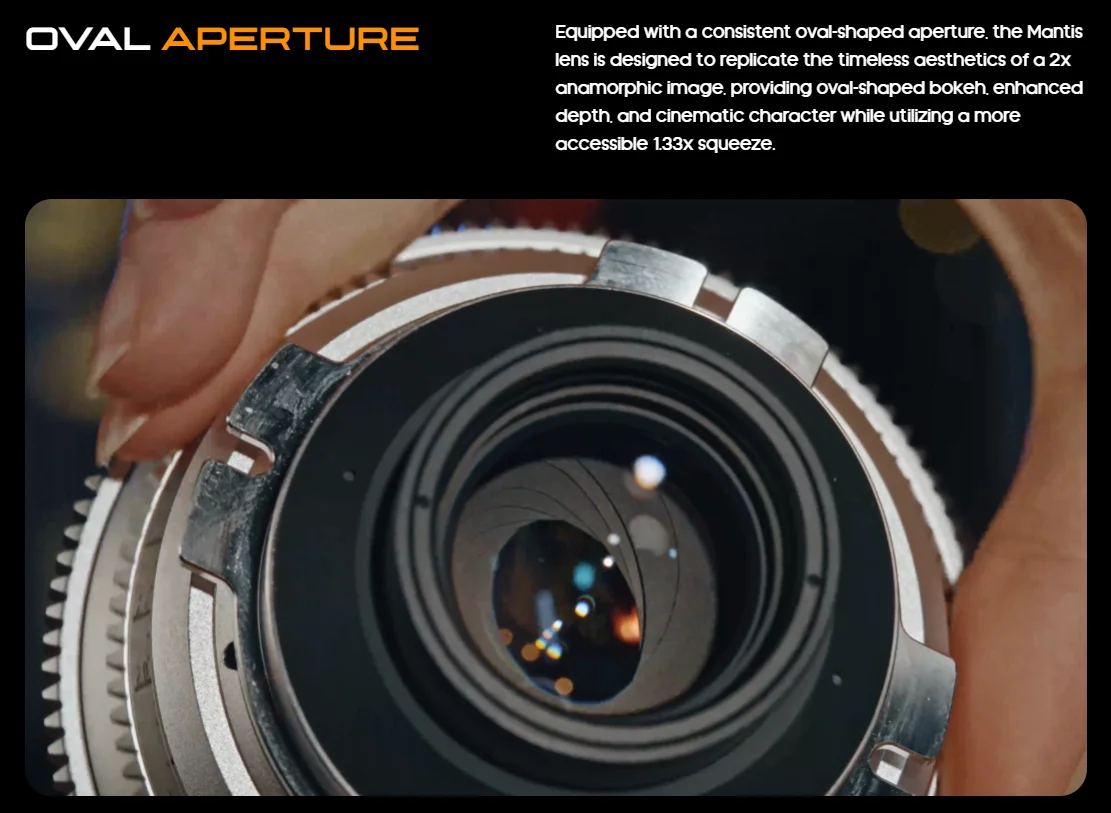 .Great Joy LENS MANTIS 35mm 50mm 75mm T2.0 1.33x Anamorphic Full Frame Lens
