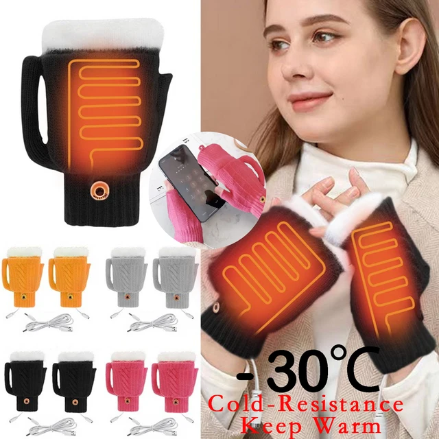 Téli Usb Fűtött Kesztyű Meleg Termikus Öt Ujja Érintőképernyő Fűtőpárnák Férfiak