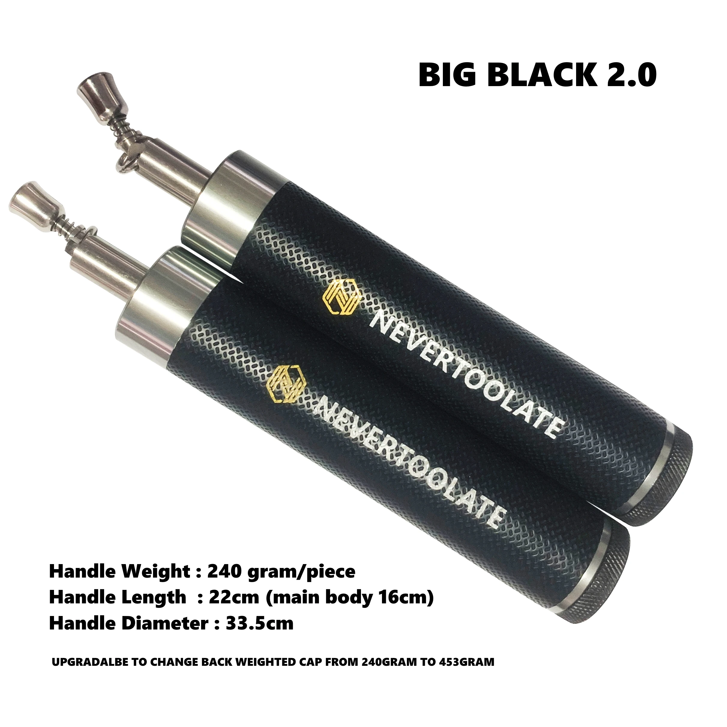 Heavy jump rope handles PU weighted cap Fitness hiit crossfit