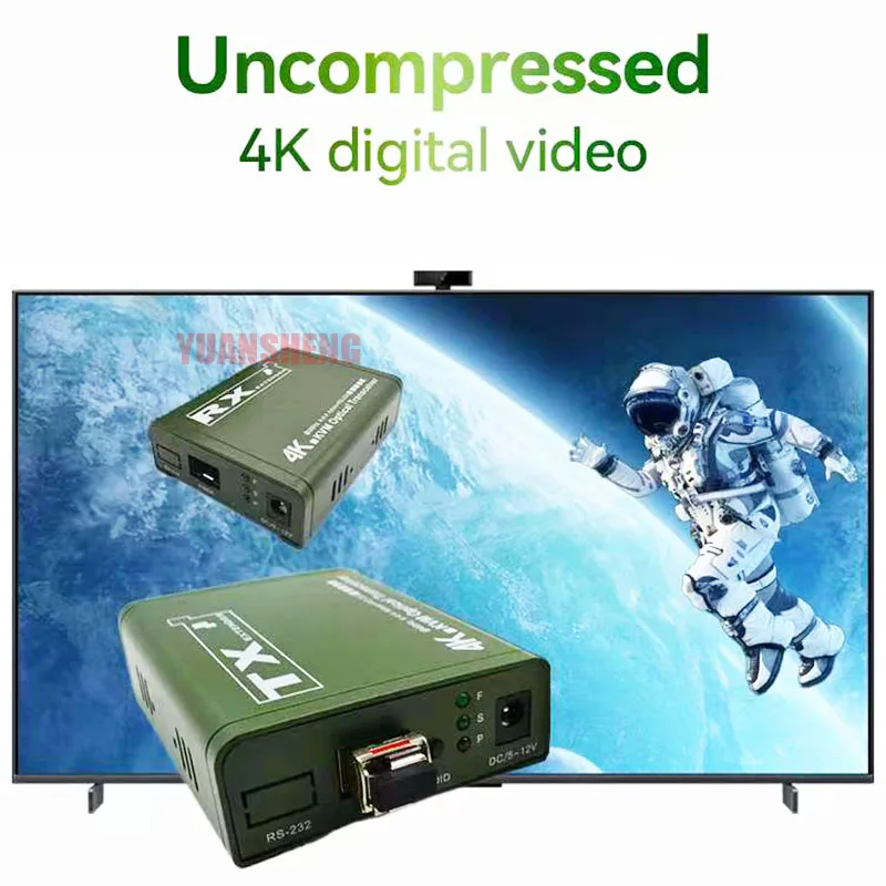 HDMI 4K 60Hz를 단일 LC 케이블을 통해 10Km까지 지원하는 EDID 지원 마우스 키보드 포함 USB 광 트랜시버를 통한 광섬유 KVM 연장기